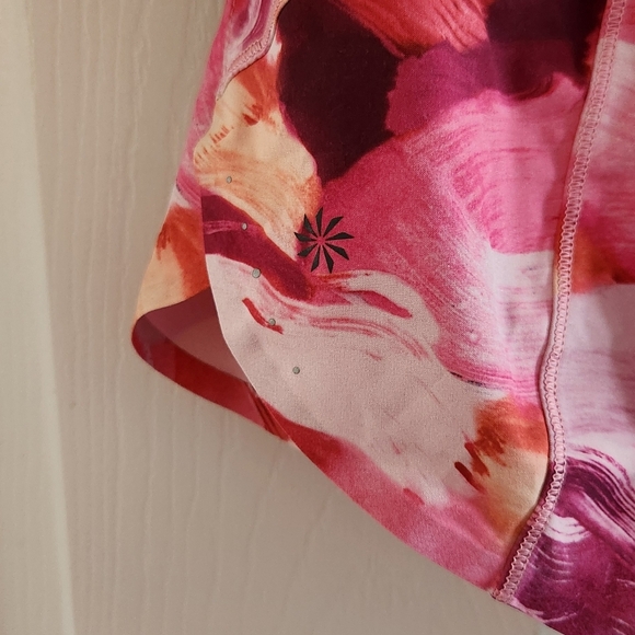 Athleta Run With It Pink Watercolor Floral Athletic Running Shorts - Picture 5 of 11